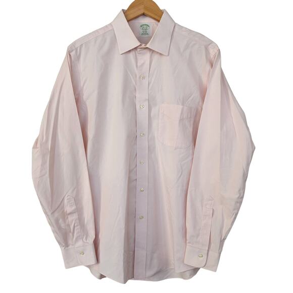 Brooks Brothers Milano Pink Long Sleeve Button Down Sz 16.5 - Picture 2 of 5